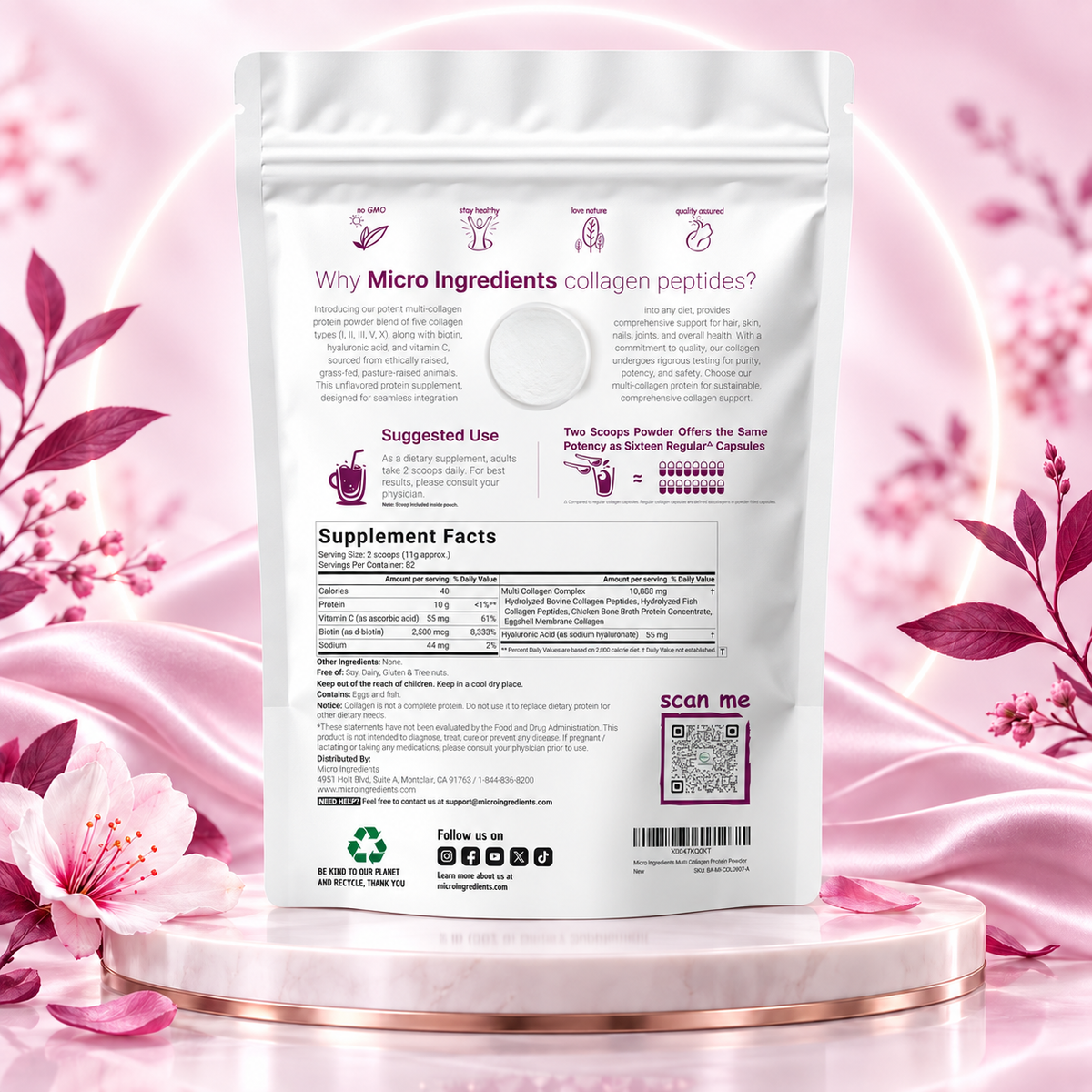 MULTICOLÁGENO EN POLVO PREMIUM – 5 Tipos de Colágeno con Biotina, Vitamina C y Ácido Hialurónico
