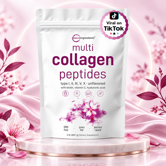 MULTICOLÁGENO EN POLVO PREMIUM – 5 Tipos de Colágeno con Biotina, Vitamina C y Ácido Hialurónico