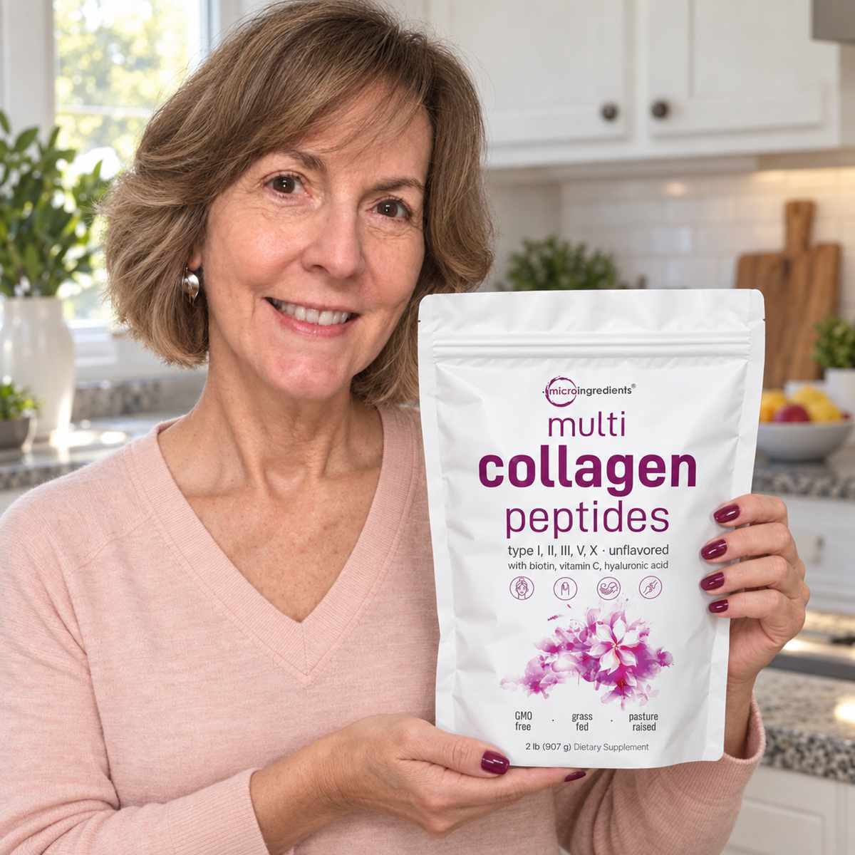 MULTICOLÁGENO EN POLVO PREMIUM – 5 Tipos de Colágeno con Biotina, Vitamina C y Ácido Hialurónico